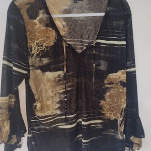 Black and Tan Blouse